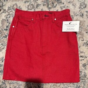 Rag & Bone red denim mini skirt